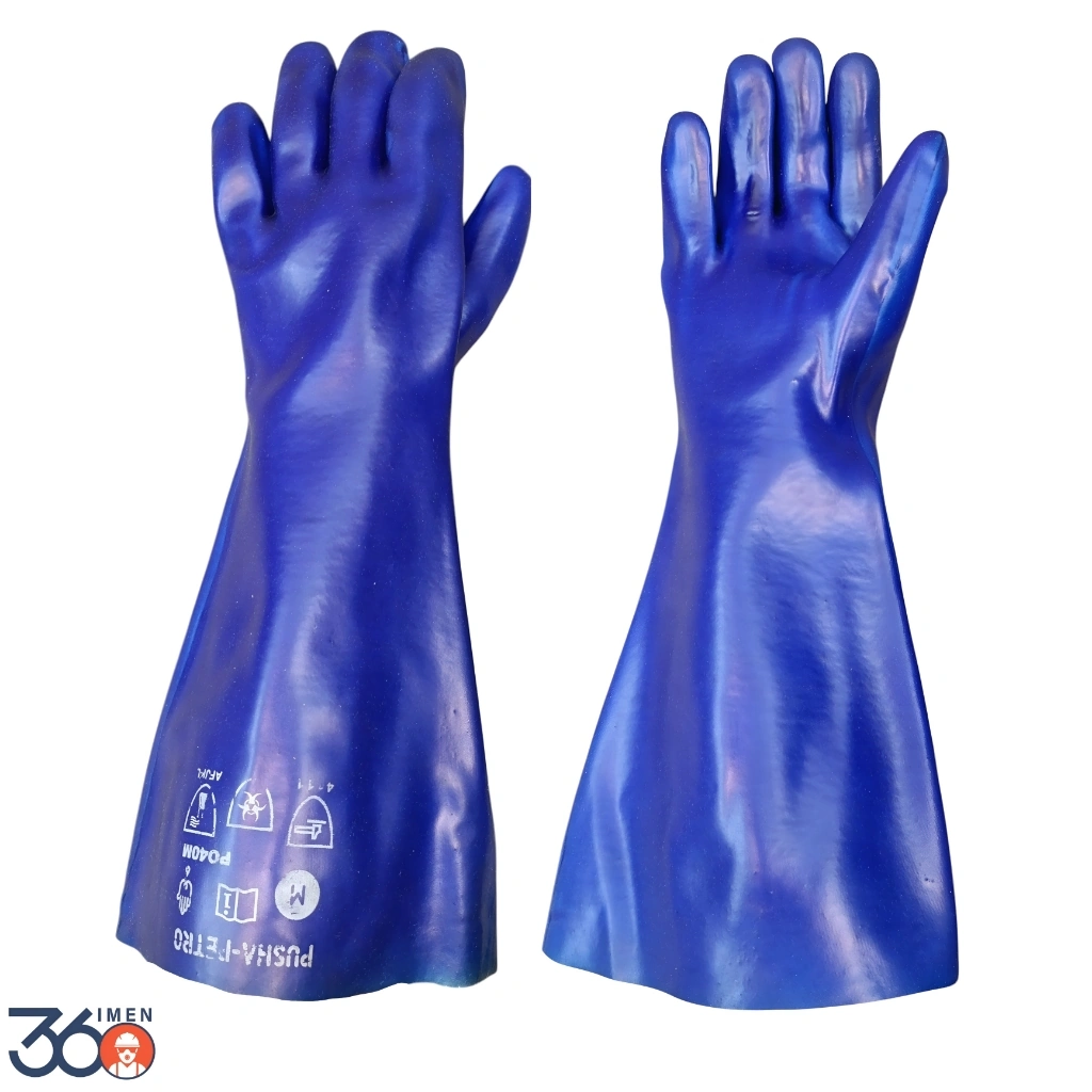 Pusha-anti-acid-glove-blue-long دستکش ضد حلال پوشا ساق بلند مدل Petro-40 - Image 1